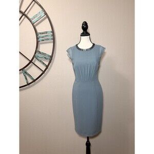 Reiss Dress 4 NWOT ($364) Gray Sleeveless Midi Sheath Designer